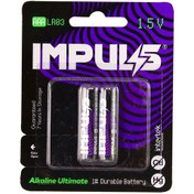 تصویر باتری نیم قلمی 1.5V ایمپالس مدل IMPULS Alkaline Ultimate مجموعه 2 عددی 