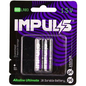 تصویر باتری نیم قلمی 1.5V ایمپالس مدل IMPULS Alkaline Ultimate مجموعه 2 عددی 