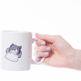 تصویر لیوان ماگ سرامیکی طرح انیمه بازی گنشین ایمپکت Genshin Impact keqing 