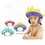 تصویر کلاه حمام نوزاد و کودک سیلیکونی طرح گوش گیر دار 