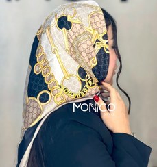 تصویر مینی اسکارف GUCCI مشکی کرم کد3091 