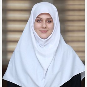 تصویر مقنعه نخی ساده سفید کد1404 