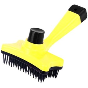 تصویر برس تمیزکننده حیوانات خانگی زرد/مشکی برند generic Pet Cleaning Brush Yellow/Black