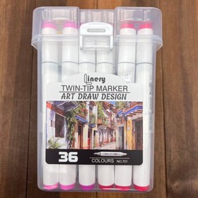 تصویر ماژیک دو سر 36 رنگ لاینری – مدل 701 