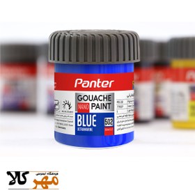 تصویر گواش تک رنگ 30 میل panter رنگ آبی Panter Gouache nano paint 502 30ml blue