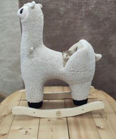 تصویر راکر لاما مدل مبله رنگ کرم 