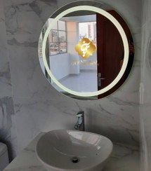 تصویر آینه روشویی گرد | قطر ۷۰ سانتیمتر 