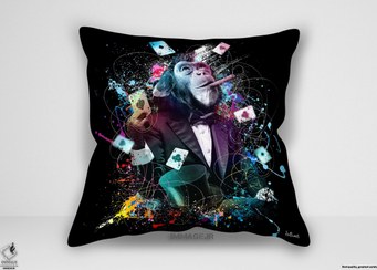 تصویر کوسن مدرن سینگل پوکر اثر بینه سیلوین (IG 9879) cushion Singe Poker by Binet Sylvain
