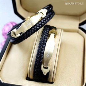تصویر دستبند چرم طرح لاکچری ا Luxury Leather Bracelets Luxury Leather Bracelets