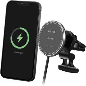 تصویر هولدر شارژر وایرلس مگنتی 20 وات پرودو مدل Porodo Magnetic Car Charger Mount 3in1 