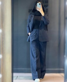 تصویر ست کت و شلوار پرشیا دو نخ پشت دکمه رنگ طوسی 