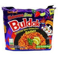 تصویر نودل فوری سرخ شده با طعم مرغ تند هابانرو لیمو 135 گرم سامیانگ بولداک SAMYANG Buldak SAMYANG Buldak fried instant noodles hot chicken flavor habanero lime 135g