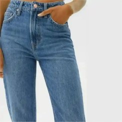 تصویر شلوار جین زنانه مام فیت برشکا bershka 