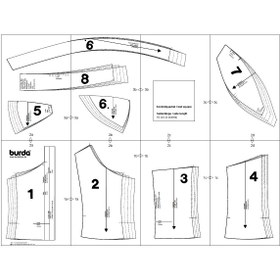 تصویر الگو تاپلکس زنانه کد 1001 سایز 36 تا 44 متد مولر 
