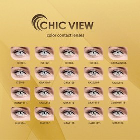 تصویر لنز چشم چیک ویو شماره 117 مدل AR-BLUE-117 (chic view) رنگ آبی Chic view soft contact lens AR-BLUE-117