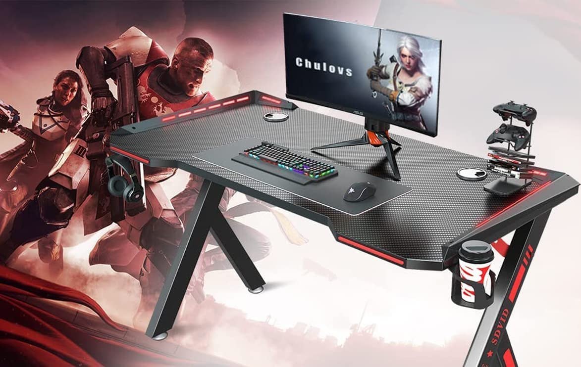 Led computer gaming deals desk