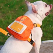 تصویر قلاده کتفی سگ و گربه مدل کوله پشتی دار - نارنجی / small 