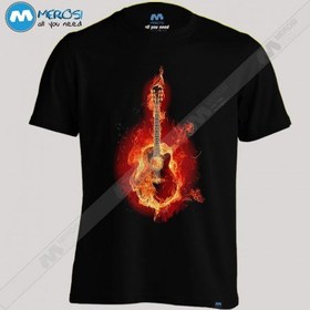 تصویر تیشرت طرح guitar in fire 