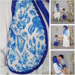 تصویر ست مادر پسری پیراهن کرپ شانتون و جلیقه خامه دوزی 