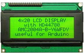 تصویر نمایشگر کاراکتری سبز 20*4 LCD با درایور HD44780 و رابط I2C 