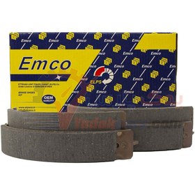 تصویر لنت عقب تیبا امکو مناسب برای ریو ساینا و کوییک (با اهرم) Emco Brake Pads Rear Tiba MADE IN IRAN