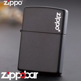 تصویر فندک زیپو اصل مشکی مات کد ۲۱۸ زیپو لوگو-Zippo 218ZL Black matte logo 