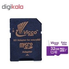 تصویر کارت حافظه microSDHC ویکومن مدل 533X کلاس 10 استاندارد UHS-I U1 سرعت 80MBps ظرفیت 32 گیگابایت 