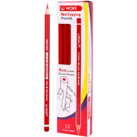 تصویر مداد قرمز وک Woke 20025 بسته 12 عددی Woke 20025 Red Pencil Pack Of 12