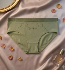 تصویر شورت اسلیپ زنانه طرح قورباغه good luck جنس فلامنت فری سایز - قرمز 