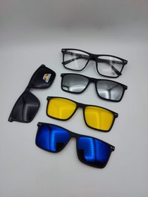 تصویر عینک طبی کاوردار با ۴ کاور مگنتی آفتابی رای بن Ray Ban کد 2357 