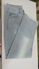 تصویر شلوار لی نیم بگ - سنگ شور / 32 