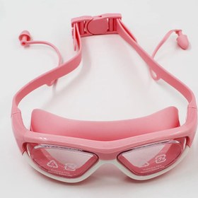 تصویر عینک شنا YONGBO رنگ صورتی ضد بخار و مقاوم در برابر کلر 