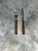 تصویر سرویس ۱۲ پارچه کارد و چنگال میوه خوری استارمکس کد ۲۲۰۵ - طرح چوب Starmax Wooden Design 2205 KF/FF