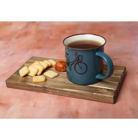 تصویر تخته سرو چوبی یک نفره، مدل روسا رنگ گردویی - 2 عدد serving board-003