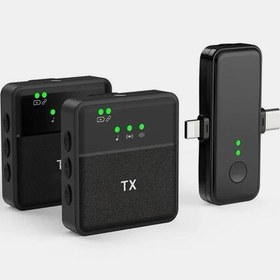 تصویر ست میکروفن بی سیم یقه ای مدل F15-2 