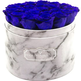 تصویر Blue Eternal Roses in Large White Marble Box | کد: ZNB-1JAY 