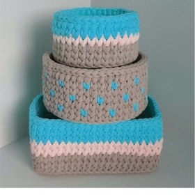 تصویر ست سبد وسایل کودک مدل Kids Storage Basket مجموعه 3 عددی 