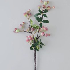 تصویر گل مصنوعی تک شاخه سیب خرچنگی صورتی انگلیش هوم مدل Crabapple Branch 