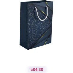 تصویر پاکت کادو با طرح برفکی سرمه ای (سری 30) 