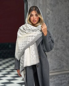 تصویر شال کشمیری طرح LV - سفید 