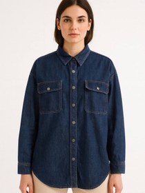 تصویر پیراهن جین دارک بلو next 