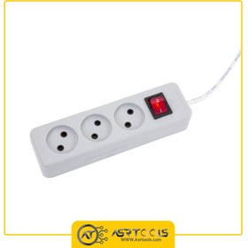 تصویر چند راهی 3 خانه ساده شهاب پارت الکتریک با کابل 1٫8 متری مدل PE850 Part PE850 Power Strip