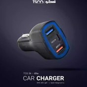 تصویر شارژر فندکی تسکو مدل TCG36 2port 30W Tsco Car Charger TCG36 2port 30W