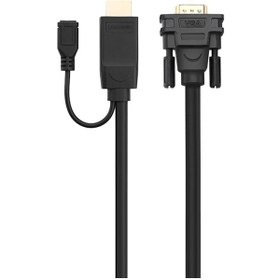 تصویر کابل تبدیل HDMI به micro USB / VGA یوگرین MM101 30449 طول 1.5 متر Cable HDMI Ugreen MM101 30449 1.5m