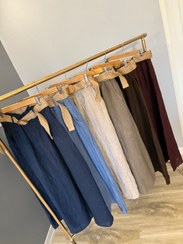 تصویر دامن لینن ایتالیایی مدل کمر کنفی 