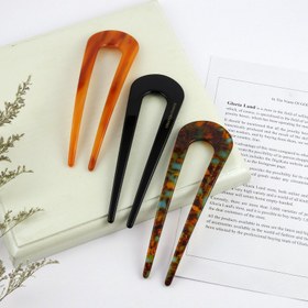 تصویر گیره مو زنانه مدل کانزاشی دو شاخ کد G_Lnd_3144 