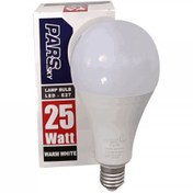 تصویر لامپ پارس 25 وات مدل استوانه ای و حبابی پایه E27 