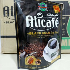 تصویر پودر قهوه  فوری علی کافه مدل بلک گلد بسته20 عددی Coffee powder Ali Cafe model Black Gold