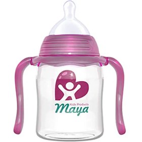 تصویر شیشه شیر دهانه عریض دسته دار 150 میل مایا Maya baby milk bottle code:1000027