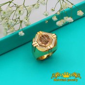 تصویر انگشتر مردانه طلا ۱۸ عیار با سنگ اتمی کد ۷۲۰۴ 